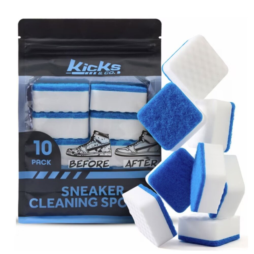 Kicks & Co Sneaker Cleaning Sponges 10-Pack Dual-Sided Shoe Cleaner